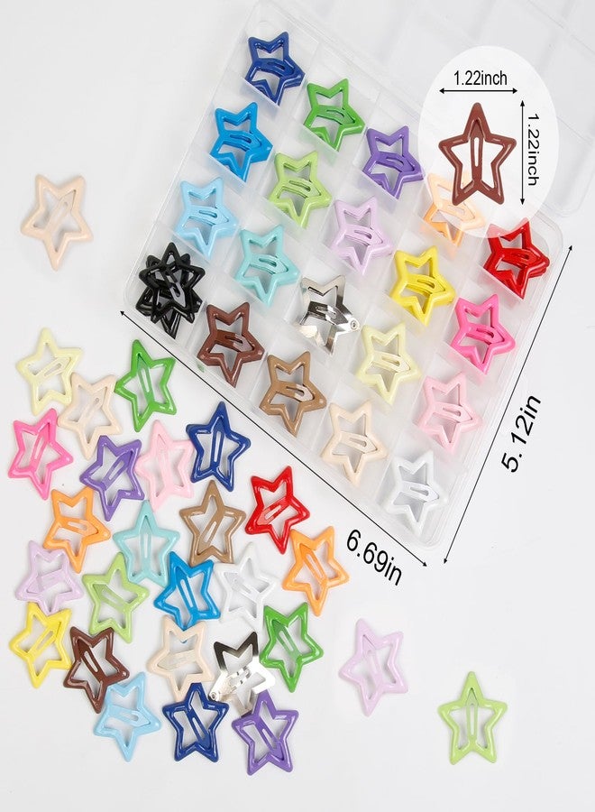 TEBIEKOY 80Pcs Y2K Star Hair Clips - Colorful Metal Snap Hair Barrettes for Women Girls Non-Slip Cute Star Hair Accessories for Daily Party - Image 2